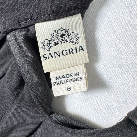 Sangria Black Pleated Keyhole Fit Flare Dress Size 8 Wedding Guest Cocktail - Picture 7 of 10